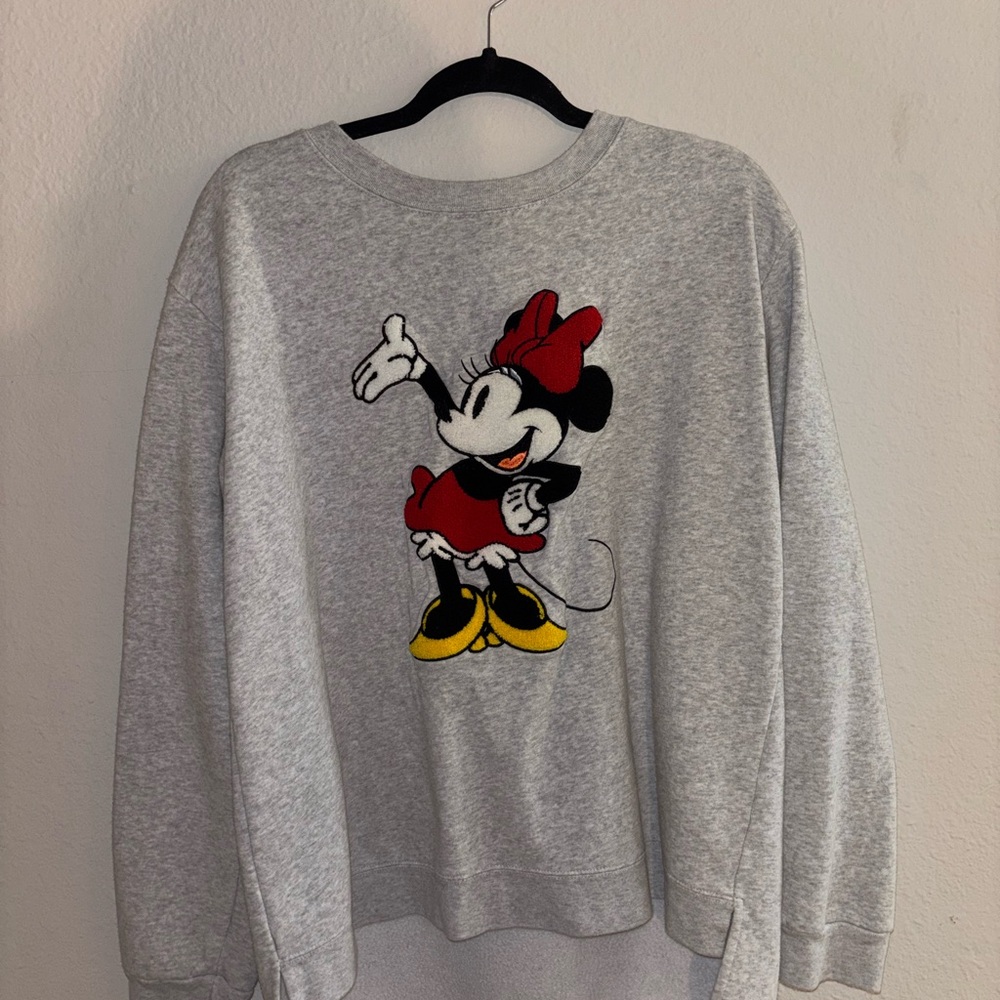 Disney Gray Sweatshirt with Minnie Mouse Graphic